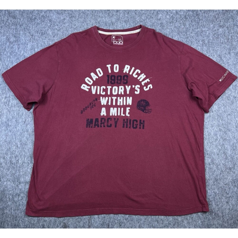 Rocawear Men's T-Shirt Short Sleeve Maroon Red Road To Riches Cotton Y2K Sz 3XL